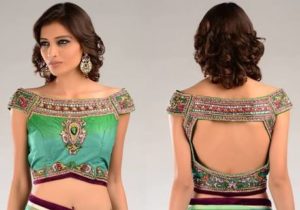 images 9 3 300x210 Off Shoulder Blouses Trend In Sarees
