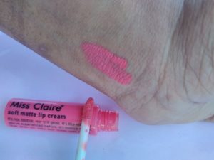 IMG 20180304 134419 3 300x225 Miss Claire Soft Matte Lip Cream Shade 33 Review