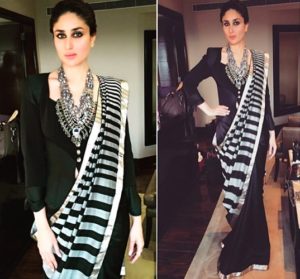 kareena kapoor in black saree 300x279 How Kareena Kapoor Dresses For Her Body Type
