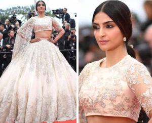 unnamed 22 300x243 Sonam Kapoor Dreamy White Lahenga At Cannes 2018
